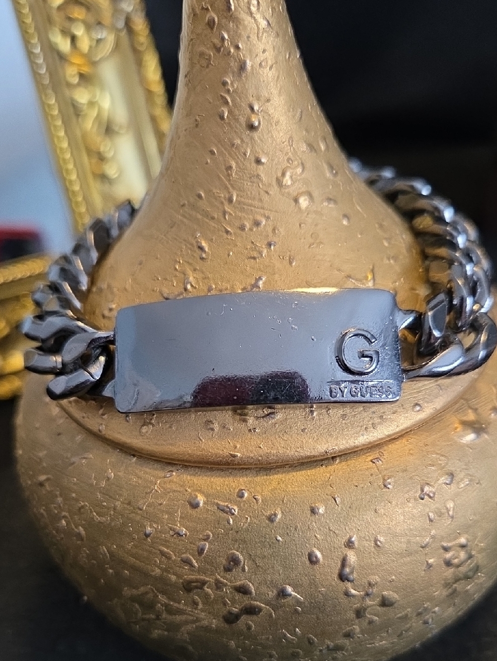 G by GUESS Men's Gunmetal ID Chain Bracelet
